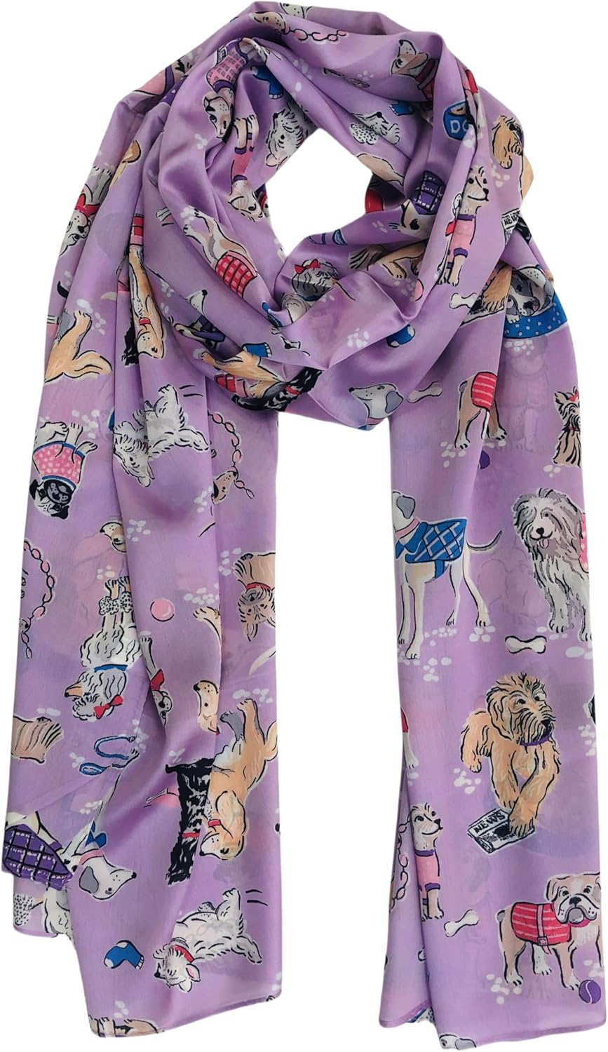 Thumbnail 5 de Walniverse Seidenschal Damen – Seidentuch mit verspieltlem Hundmotiv, 180×90 cm, 110 g, 20% Seide