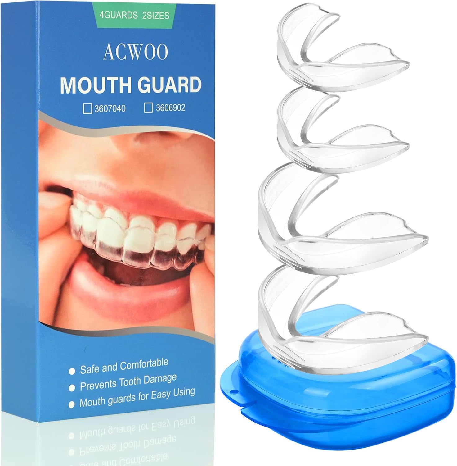 Detalle de ACWOO Ultra-Comfort gebitsbeschermer tegen tandenknarsen, 2 maten, EVA