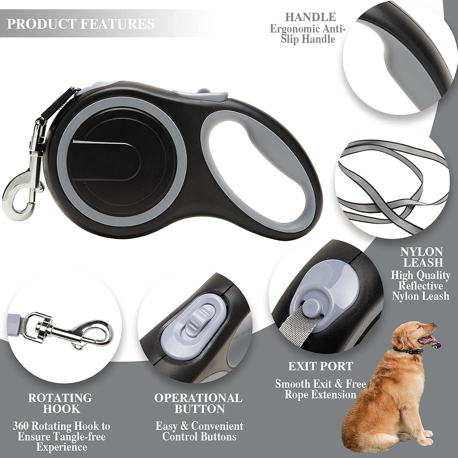 Detalle 2 de Aandyou Extendable Dog Lead 8m leash