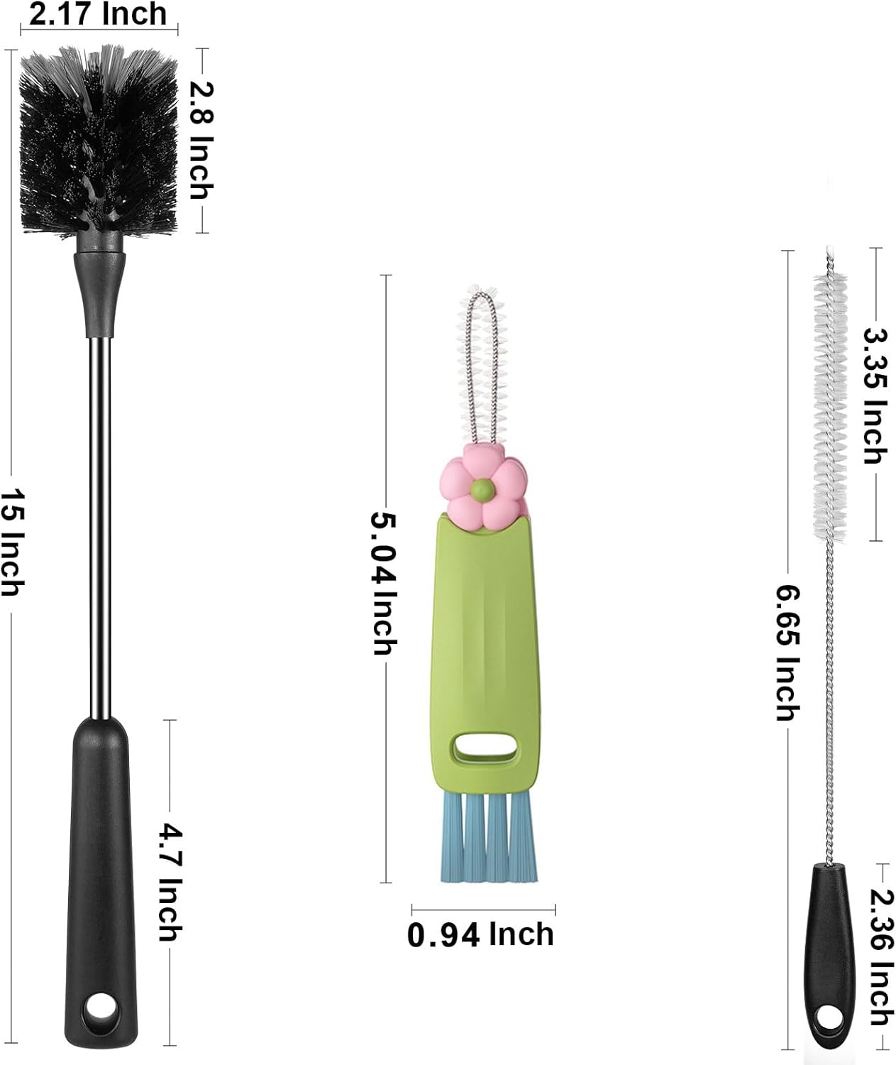 Detalle 2 de Bottle Cleaning Brush Set, 15-Inch Handle