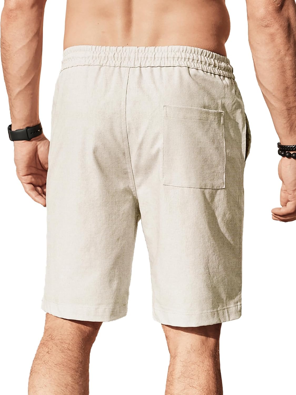 Thumbnail 1 de Comdecevis Men's Linen Shorts with Elastic Drawstring Waist and Pockets
