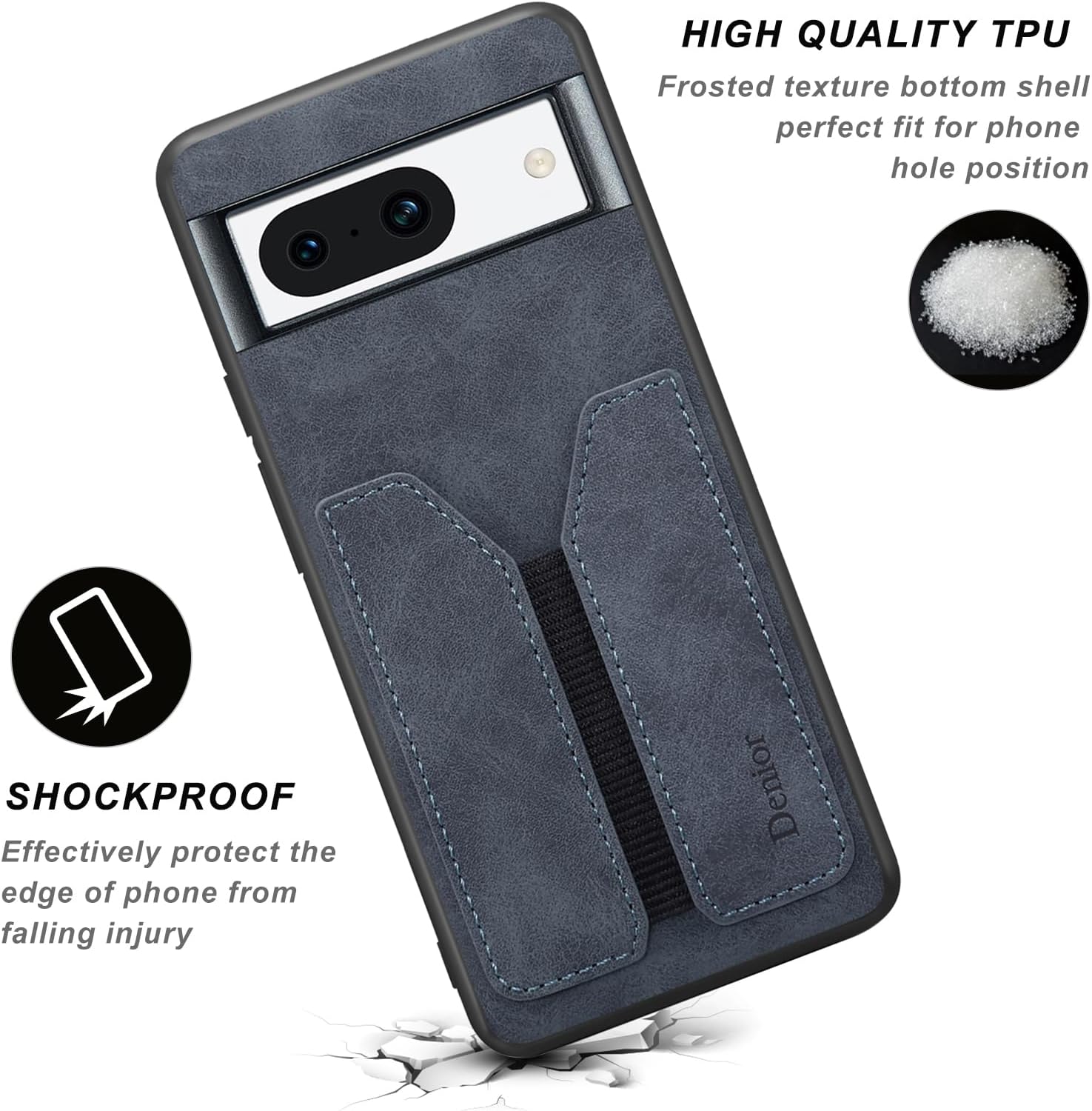 Detalle de Kowauri Google Pixel 8a PU Leather Wallet Case with Card Slot, Gray