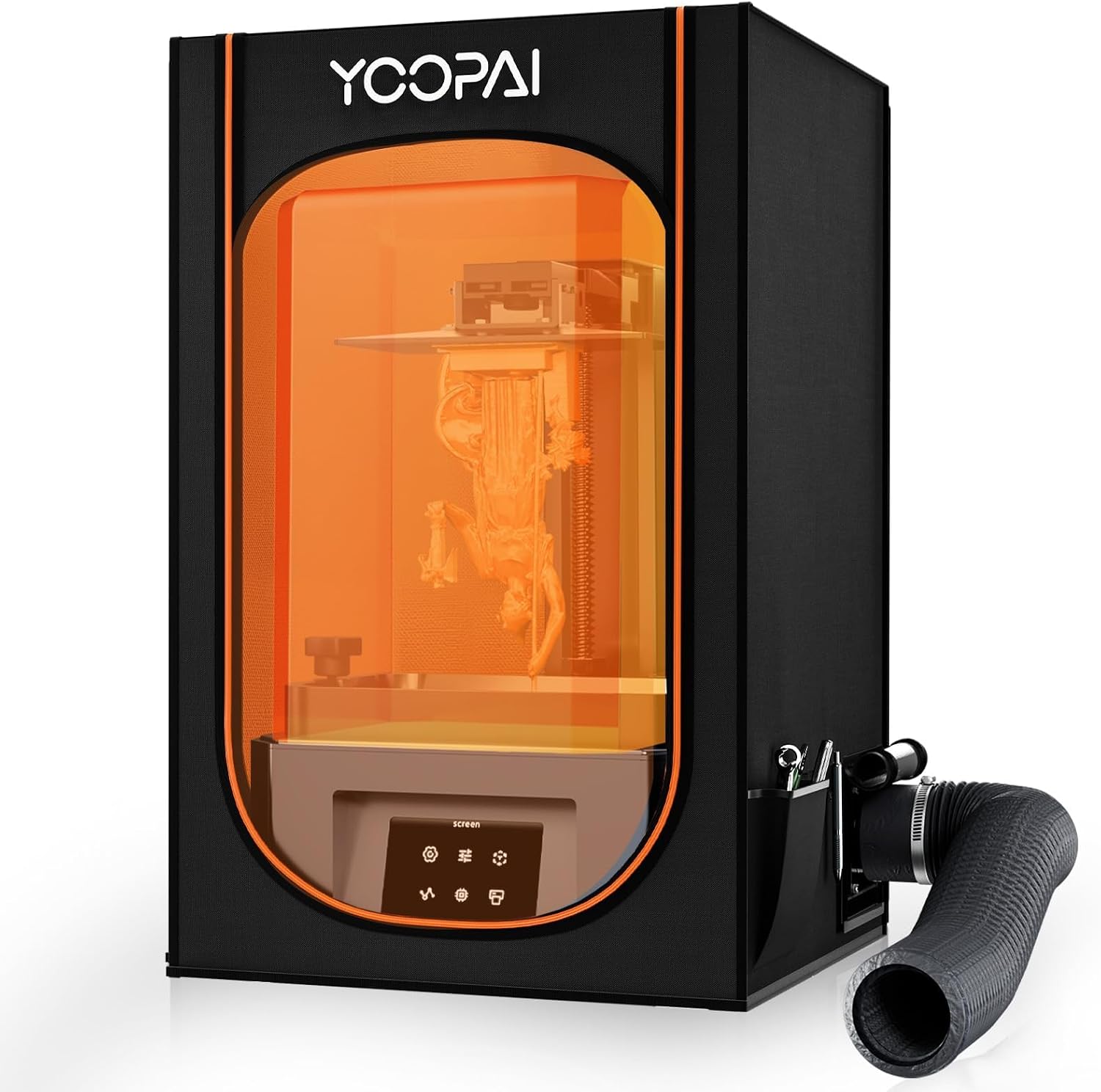 Detalle de YOOPAI Vent Resin Enclosure hars-3D-printerbehuizing, oranje