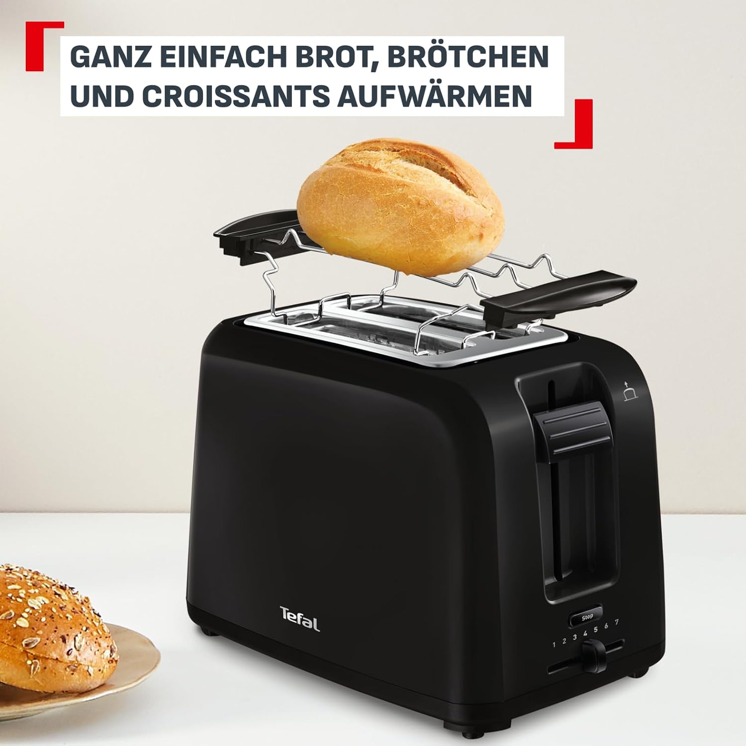Thumbnail 2 de Tefal Vita TT1A2810 Zwei-Schlitz-Toaster – 7 Bräunungsstufen, zentrierte Brotscheiben, Stopp-/Auftau-/Aufwärmfunktion