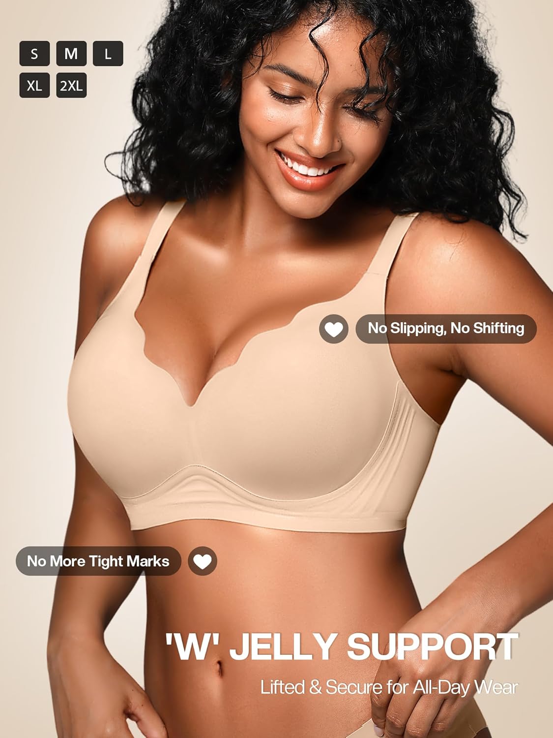 Detalle 2 de Cuteio Wireless Jelly Bras S-2XL ⚙