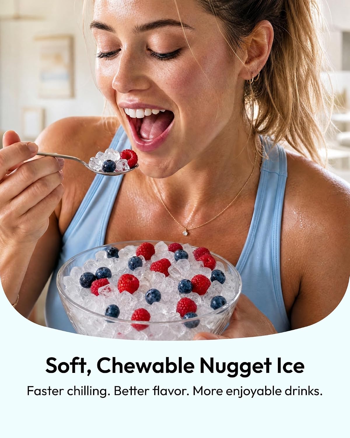Detalle 2 de EUHOMY IM039 Nugget Ice Maker, 35 lb Daily Output, Self-Cleaning
