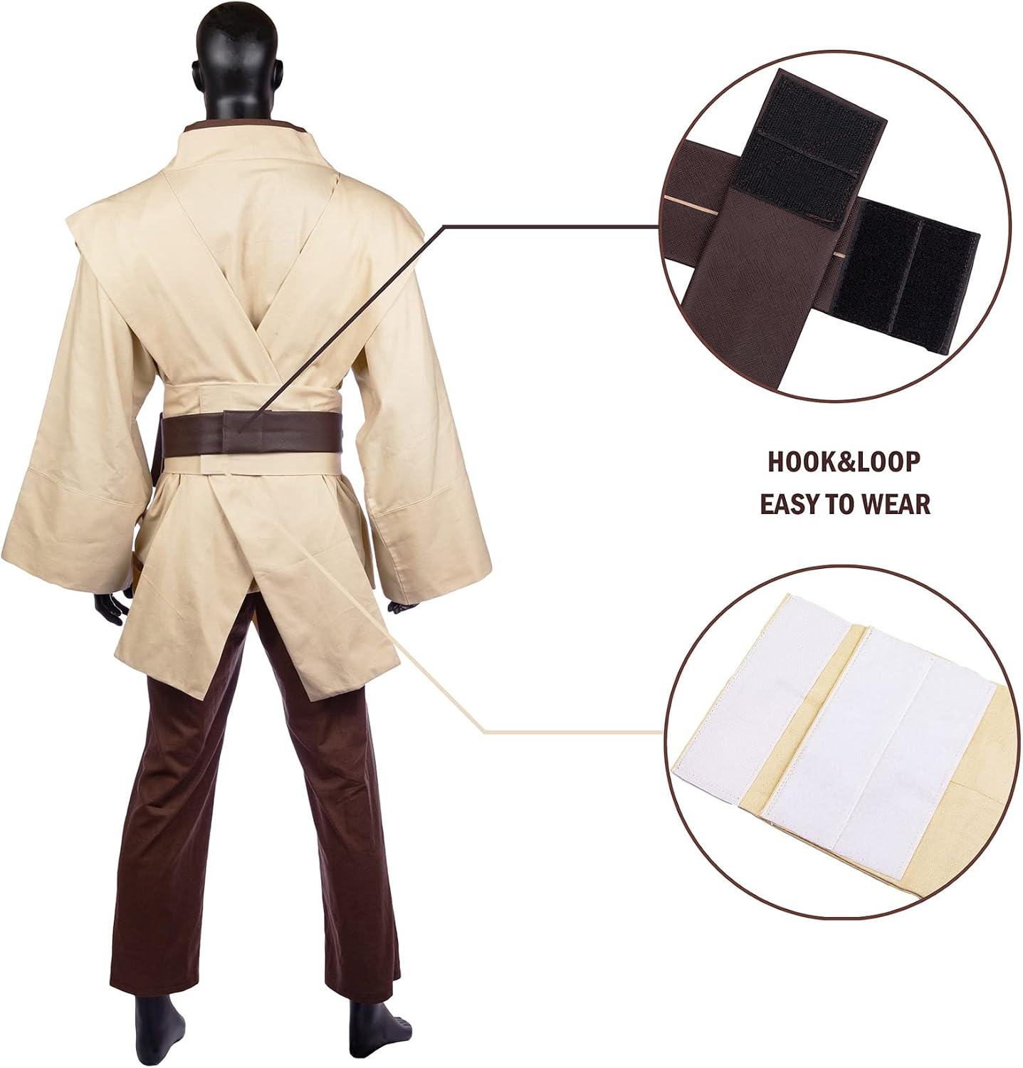 Detalle de Horizoncos Men's Hooded Costume Robe with Layered Tunic Design