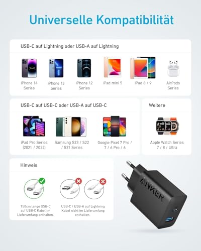 Thumbnail 6 de Anker 20W USB-C Ladegerät mit 2 Ports – kompakt, sicher, schnell