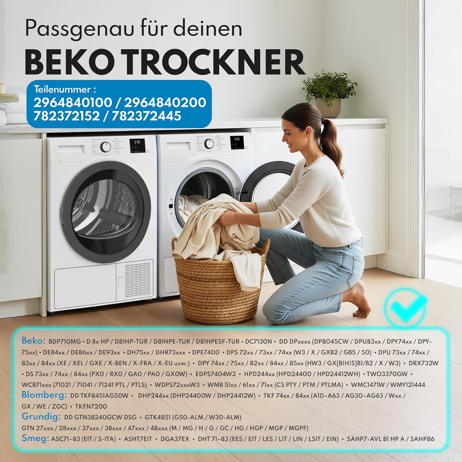 Thumbnail 1 de Premium Trocknerfilter 3er Set kompatibel für Beko, Grundig, Blomberg, Smeg – Ersatz für 2964840100/2964840200