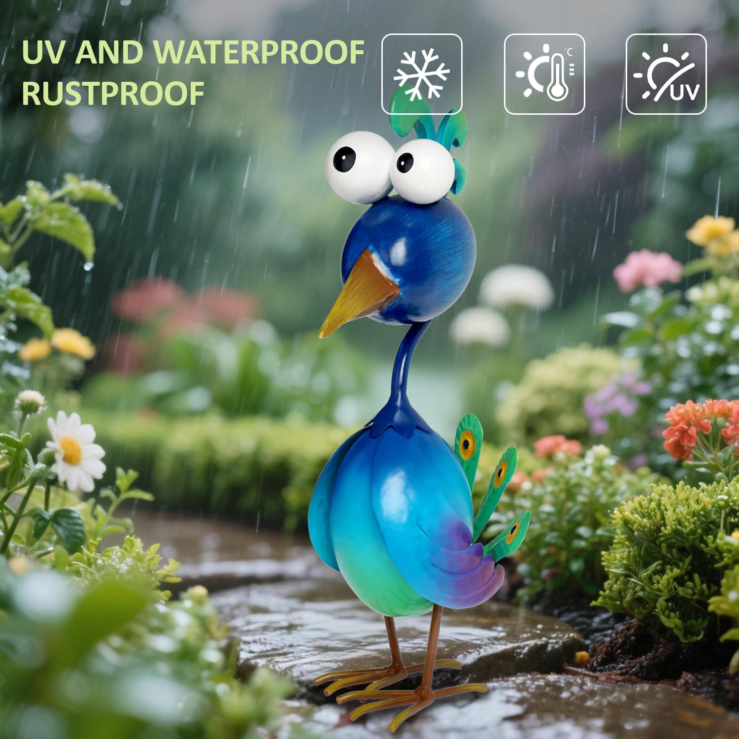Thumbnail 2 de Kircust Metal Peacock Garden Statue