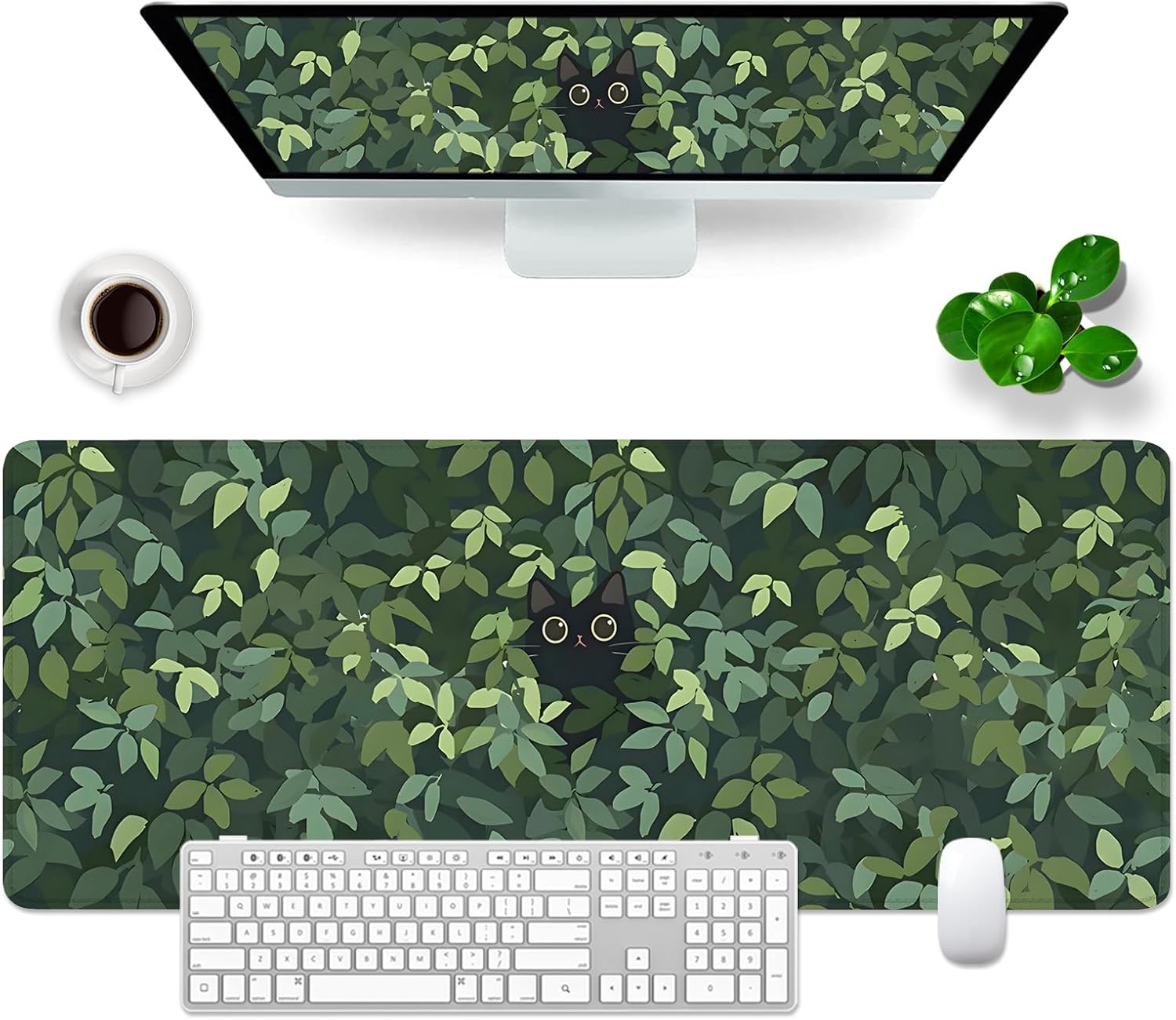 Thumbnail 6 de VYEUIAO Rosa Gaming Mousepad Katze (800 x 300 mm) – XL Schreibtischunterlage mit rutschfester Basis