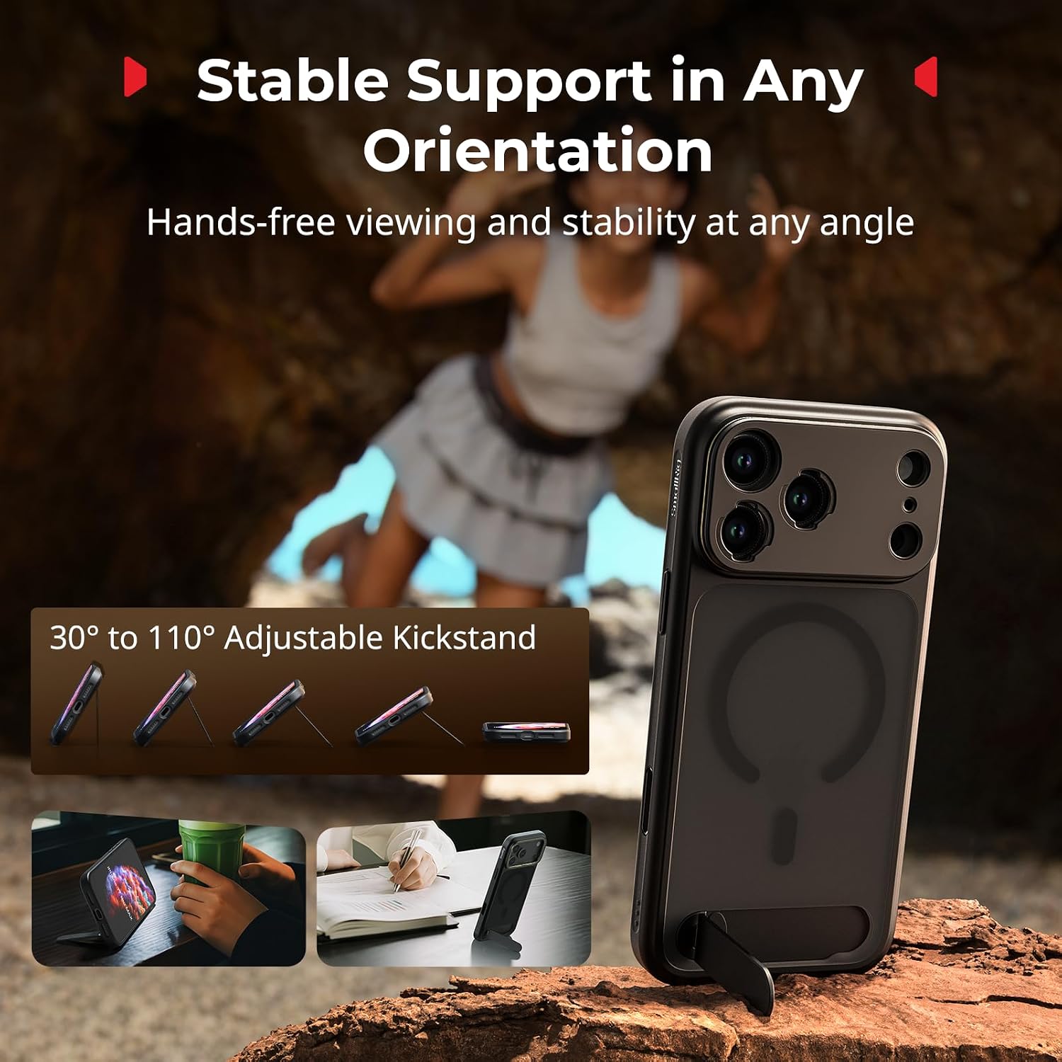 Detalle de SMALLRIG Kit de Coques FilMov pour iPhone 17 Pro — coque magnétique, béquille réglable et plaque d’objectif