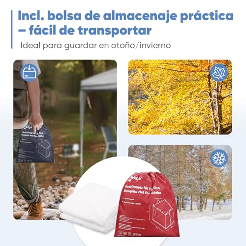 Thumbnail 6 de Sekey Mosquitera para Carpa 3 x 3 m (Blanca) — Protección con Cremallera y Velcro para Pabellón