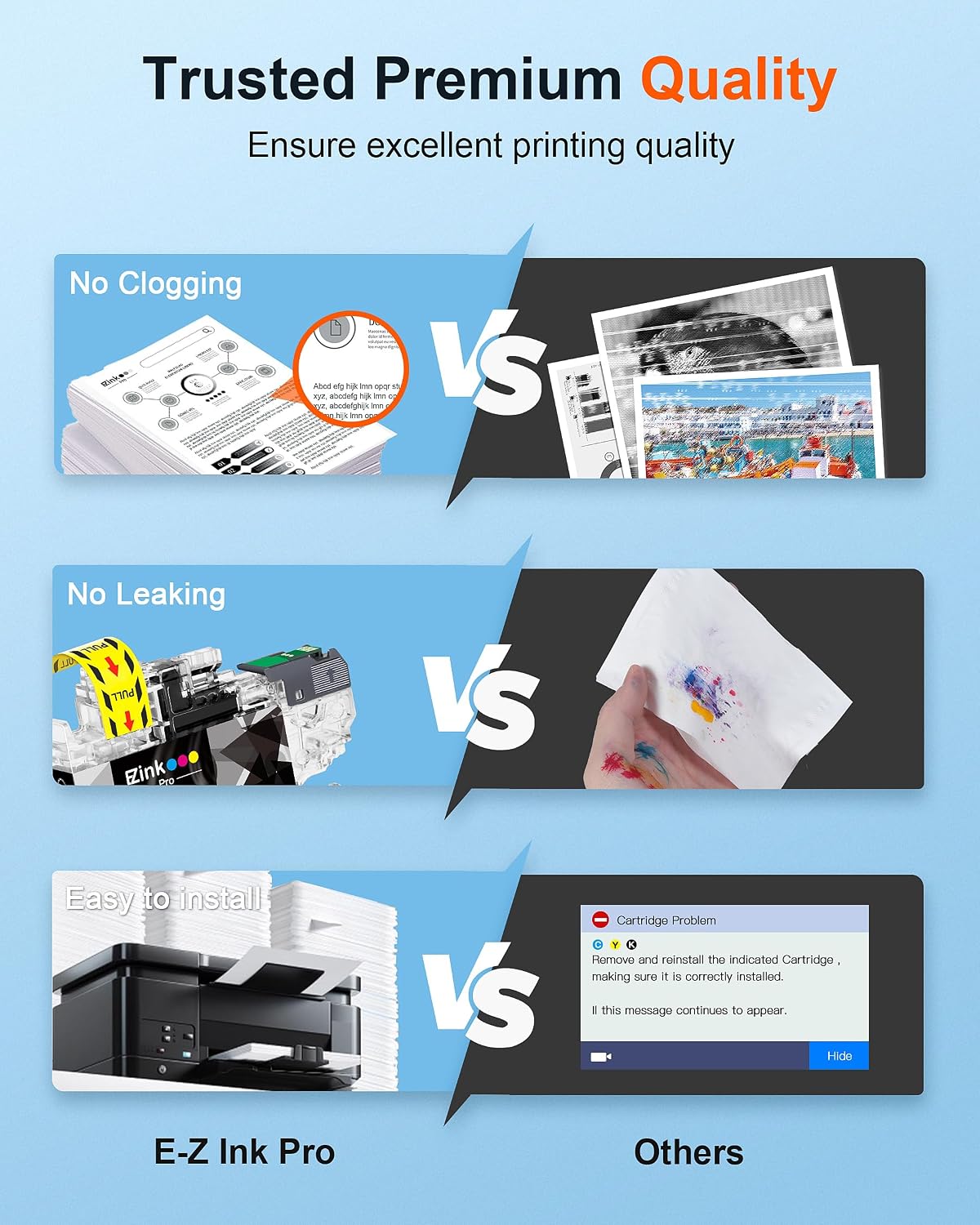 Detalle 1 de E-Z Ink Pro LC401XL LC401 Ink Cartridges, 8-Pack, High-Yield Black and Color