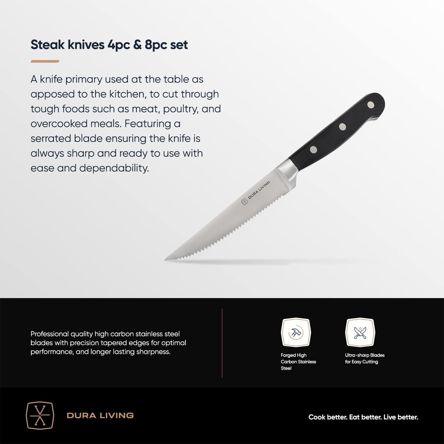 Detalle de DURA LIVING Steak Knife Set, 4-Piece