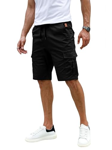 Detalle de Elegancity Herren Cargo Shorts Schwarz – bequeme Freizeithose mit Regular Fit