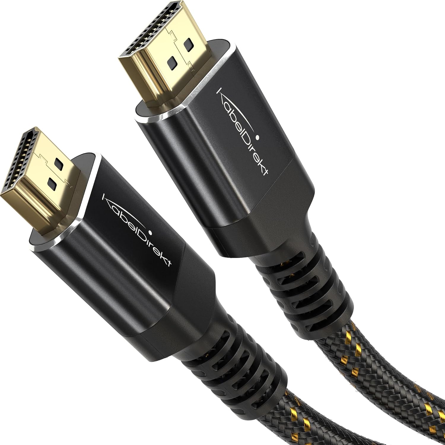 Detalle de KabelDirekt 8K/4K HDMI-2.1 Kabel – 3 m, bruchfeste Metallstecker, Braiding-Ummantelung