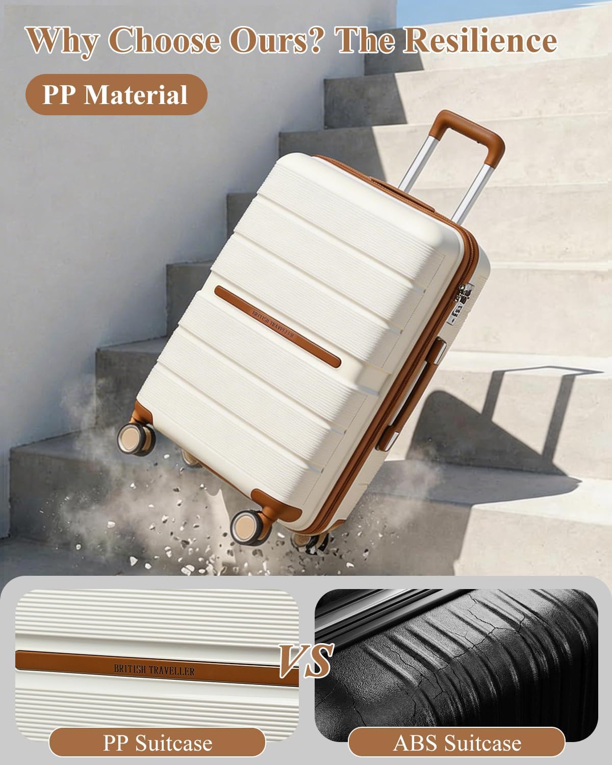Thumbnail 4 de British Traveller 28" Large Suitcase Review: Lightweight 101L Polypropylene Case with TSA Lock