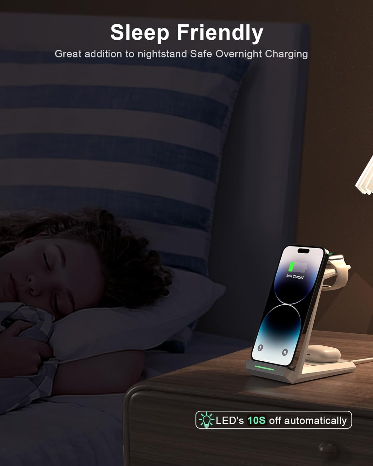 Thumbnail 5 de ADADPU 3-in-1 Wireless Charger with 15W Fast Charging for iPhone, Apple Watch and AirPods