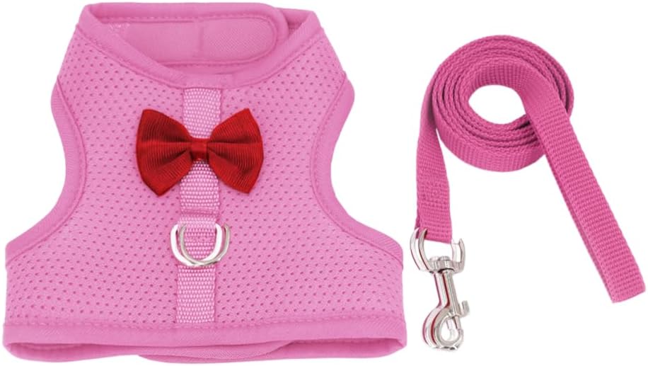 Detalle de MiOYOOW Small Pet Chest Harness, Adjustable Rabbit & Ferret Harness with Leash Set (S Size, Black)