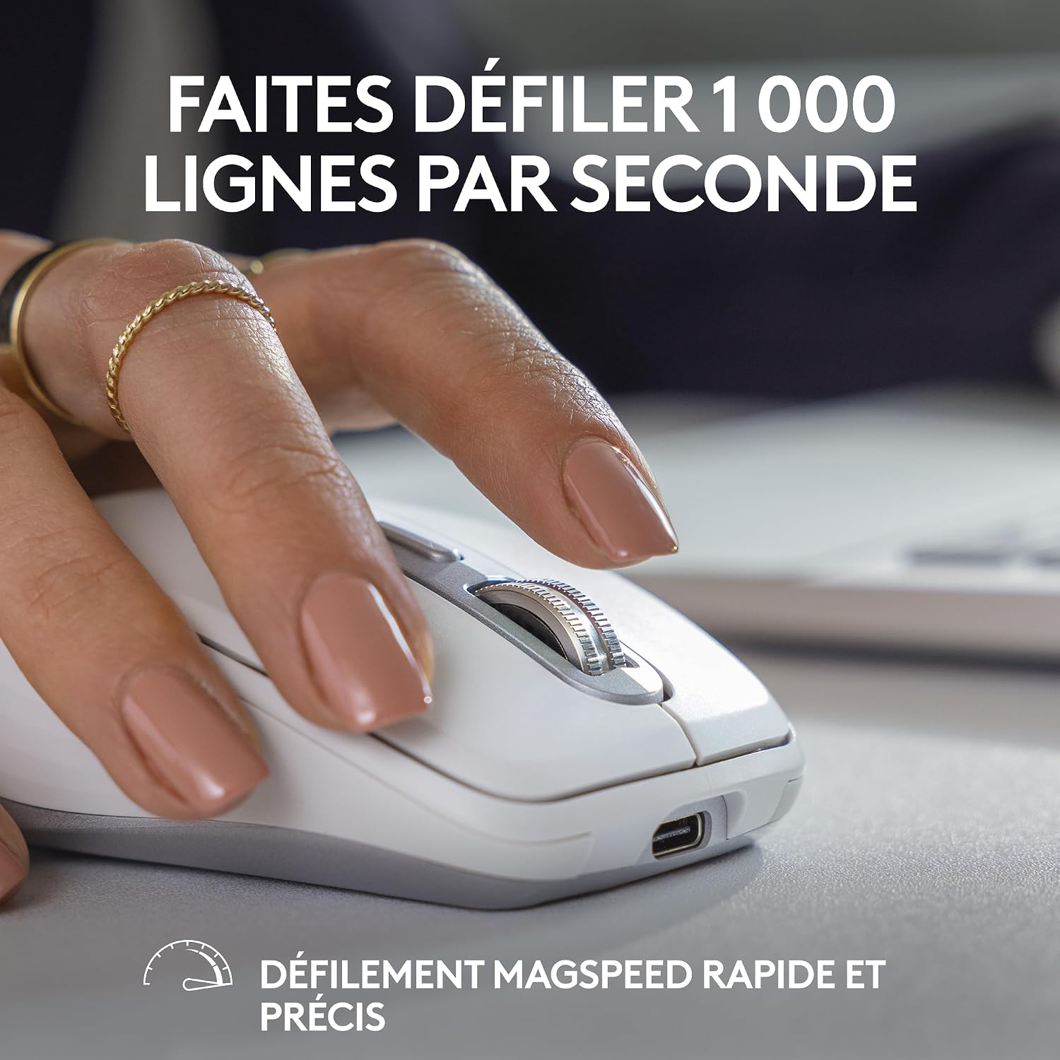 Detalle de Logitech MX Anywhere 3S Souris Sans Fil Silencieuse (Graphite) – polyvalente et fluide