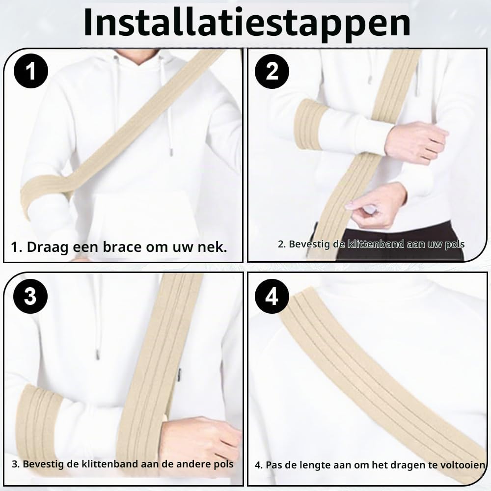 Detalle 2 de Aoreun verstelbare armriem 160 cm, beige, licht en zacht gevoerd