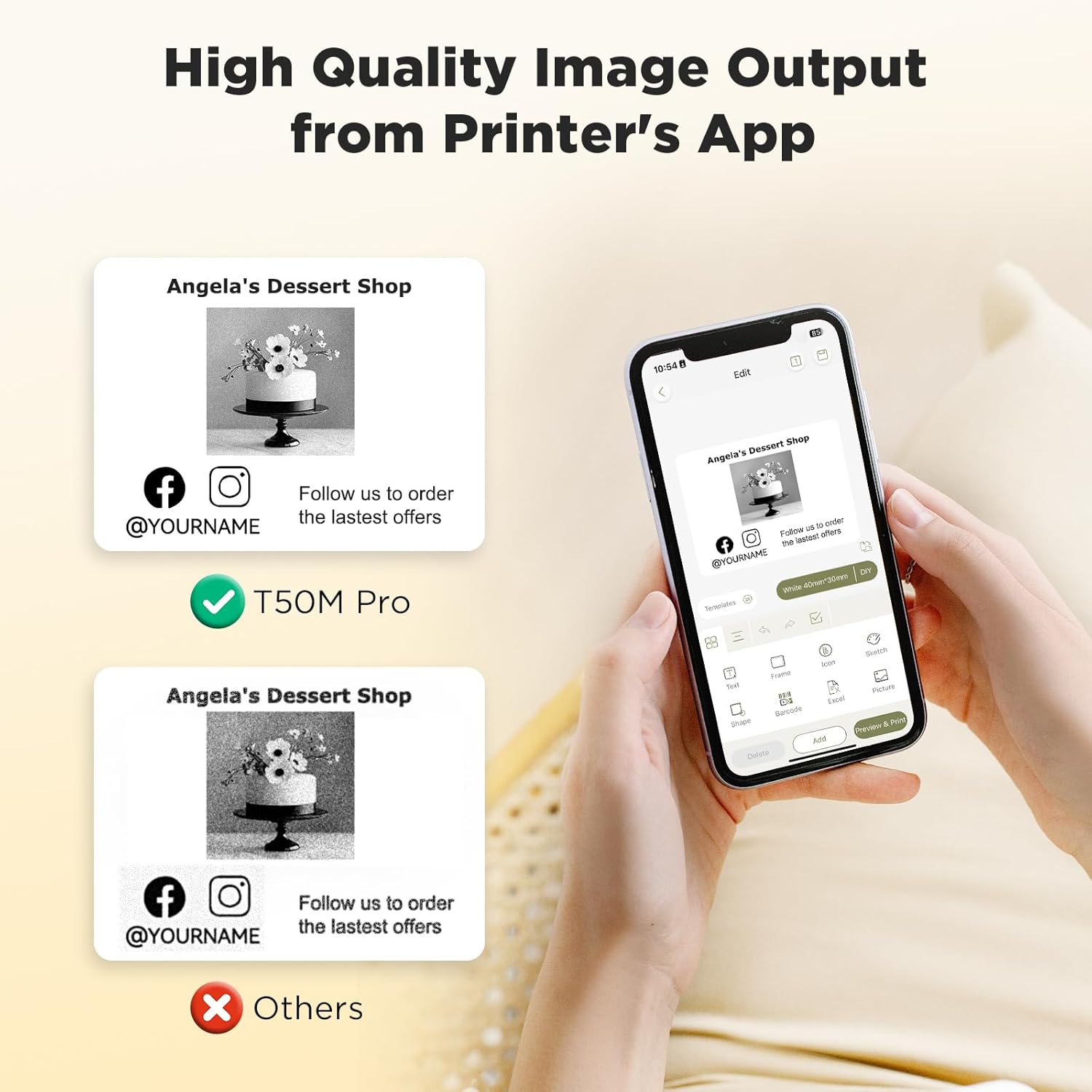 Detalle de SUPVAN T50M Pro Bluetooth Label Maker: Inkless, App-Driven Labeling for Home and Small Business