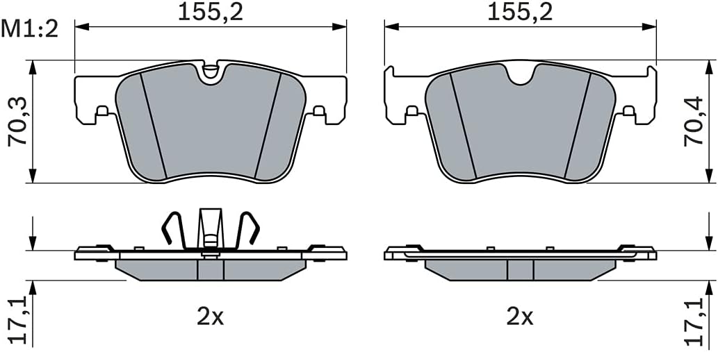 Thumbnail 5 de Bosch BP2482: Pastiglie Freni Auto Anteriori (4 pezzi) – Qualità Bosch, riduzione rumore e polvere