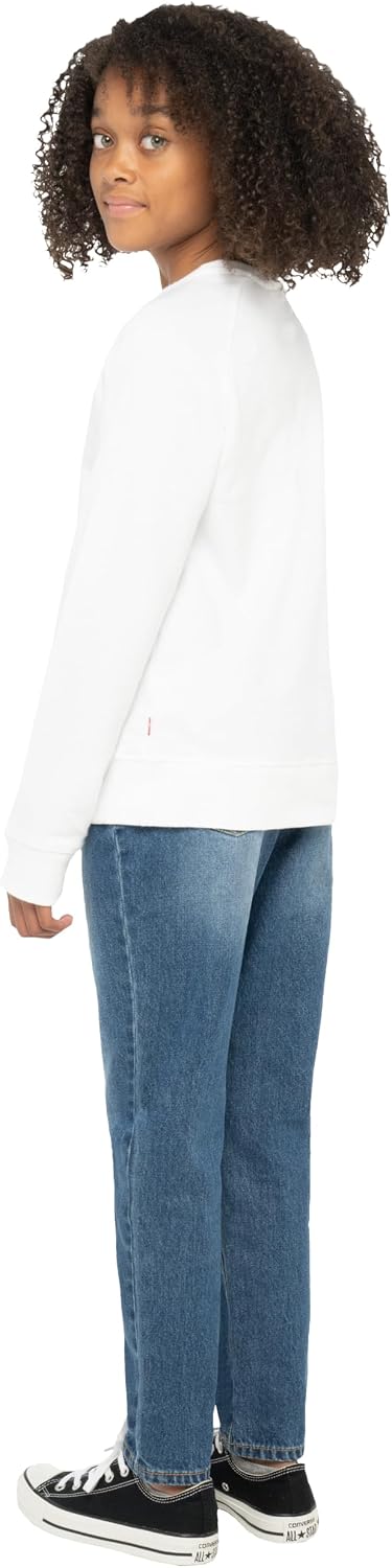 Detalle de Levi’s Kids Lvg Key Item Logo Crew Girl’s sweatshirt with batwing logo