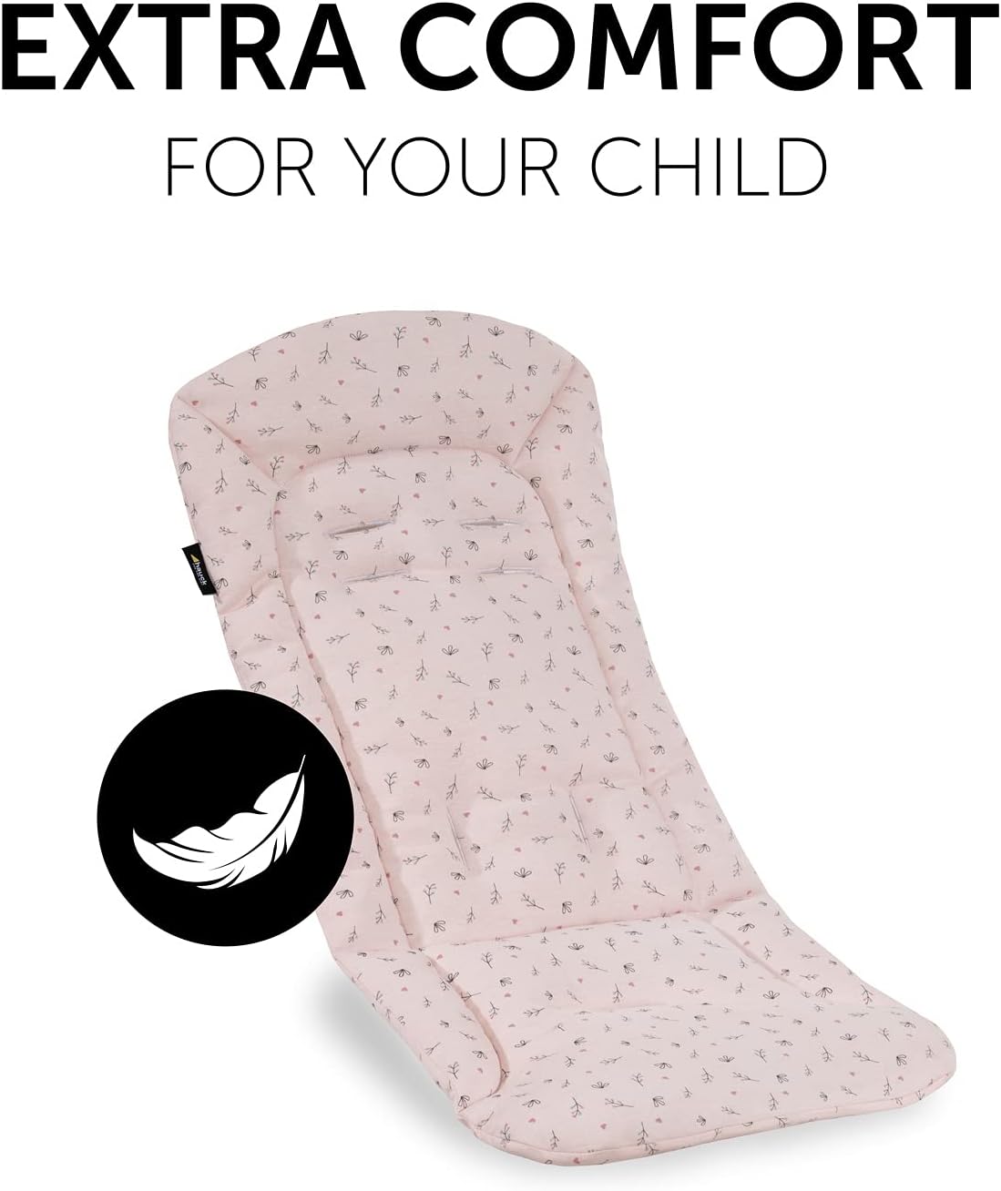 Detalle 2 de hauck Padded Pushchair Liner, Flowers Rose — Universal Fit with Breathable Cotton