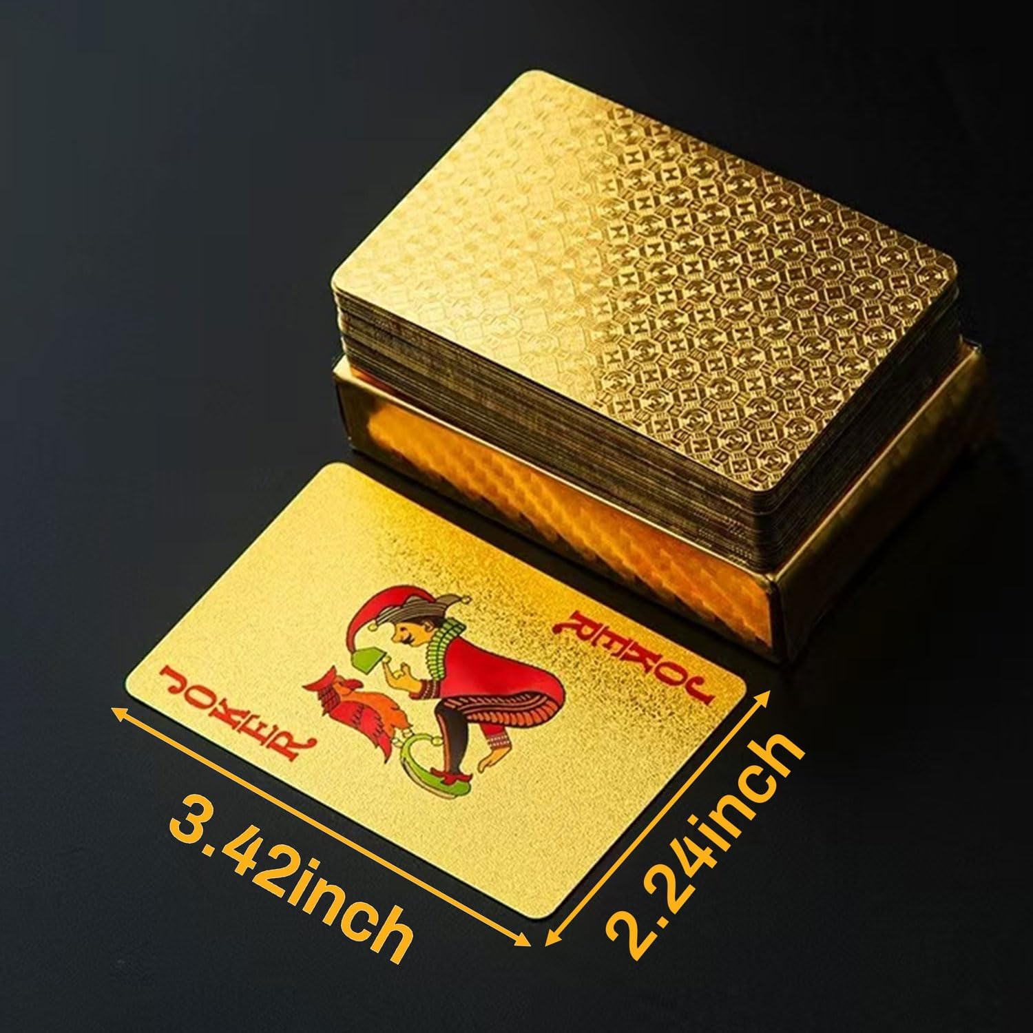 Thumbnail 3 de Hifireelf Plastic Playing Cards: Waterproof Poker Deck with Gold Diamond Design
