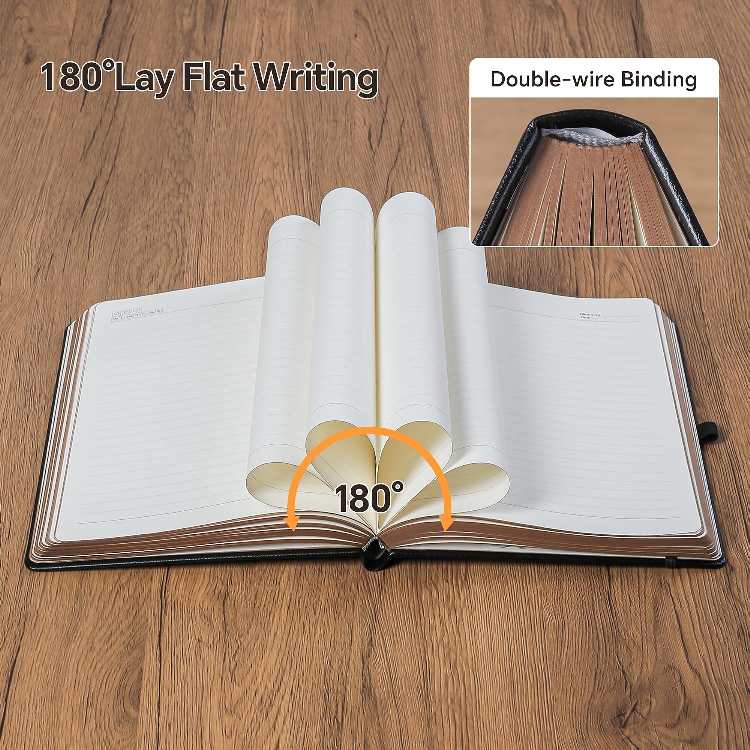 Detalle de HwxBen Daily Classic Lined Journal (Hardcover) with Pen, A5 Vintage Sun & Moon Design, 360 Pages