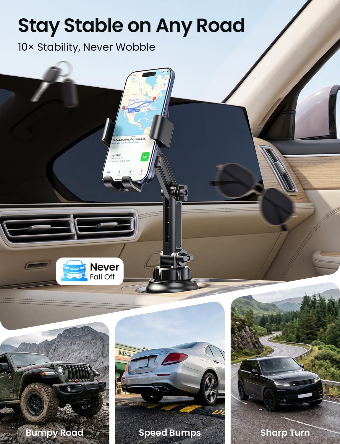 Thumbnail 6 de LOXP Car Cup Holder Phone Mount for 4.0–7.2-Inch Phones