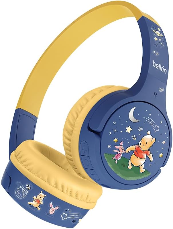 Detalle de Belkin SOUNDFORM Mini 子ども用ワイヤレスヘッドホン くまのプーさん柄・85dB音量制限・マイク付き