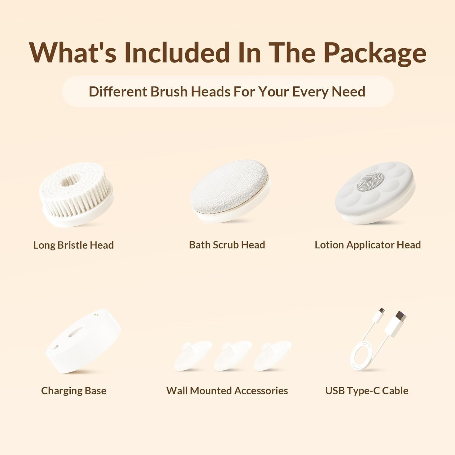 Detalle 2 de Oh,XIYU Electric Back Scrubber (3-in-1) – IPX7 waterproof rechargeable dry brush with lotion applicator