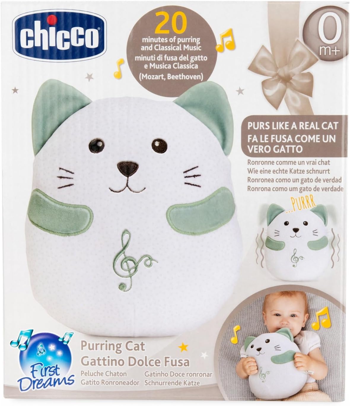 Detalle de Chicco Gattino Peluche: peluche interattivo rilassante per neonati
