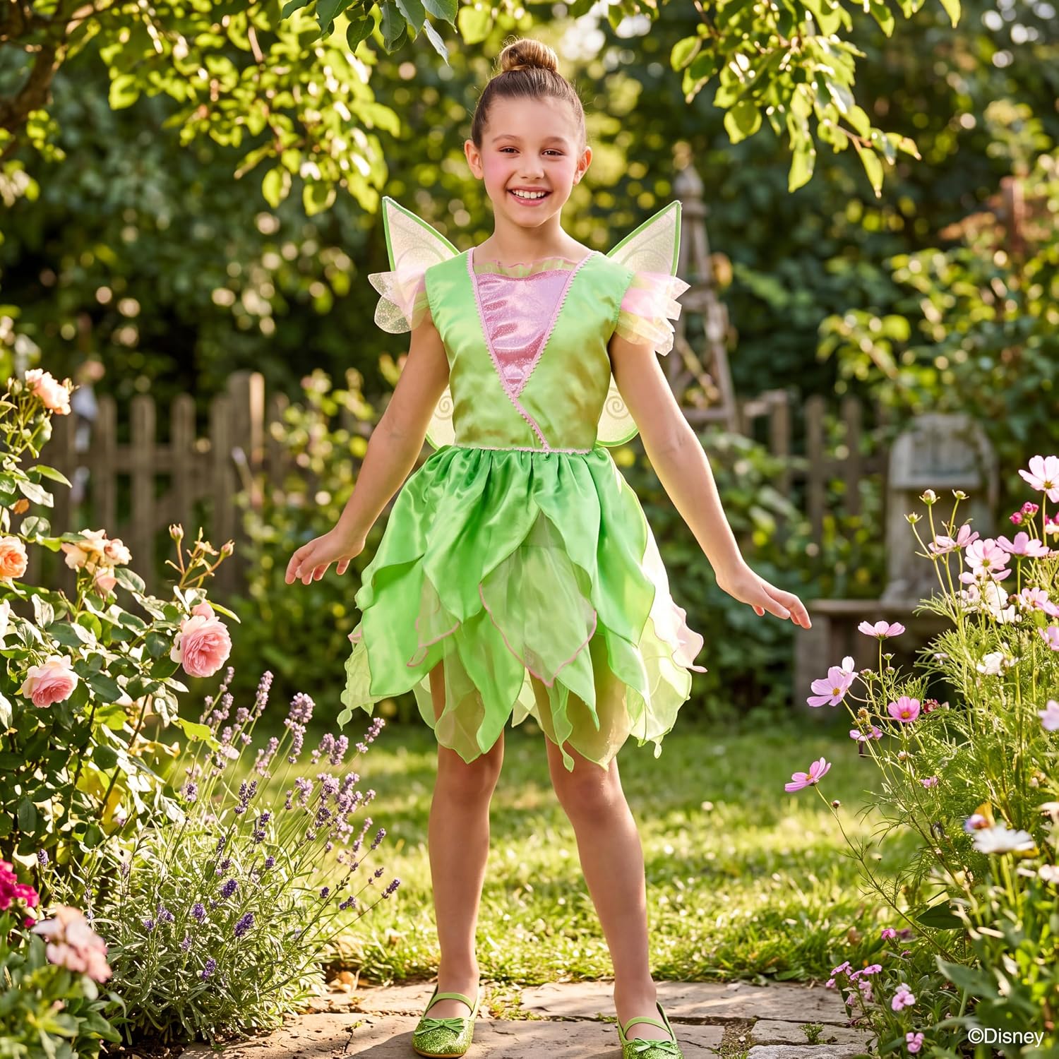 Thumbnail 6 de Party City Disney Tinker Bell Costume Dress for Girls, Sequin Bodice, Detachable Wings