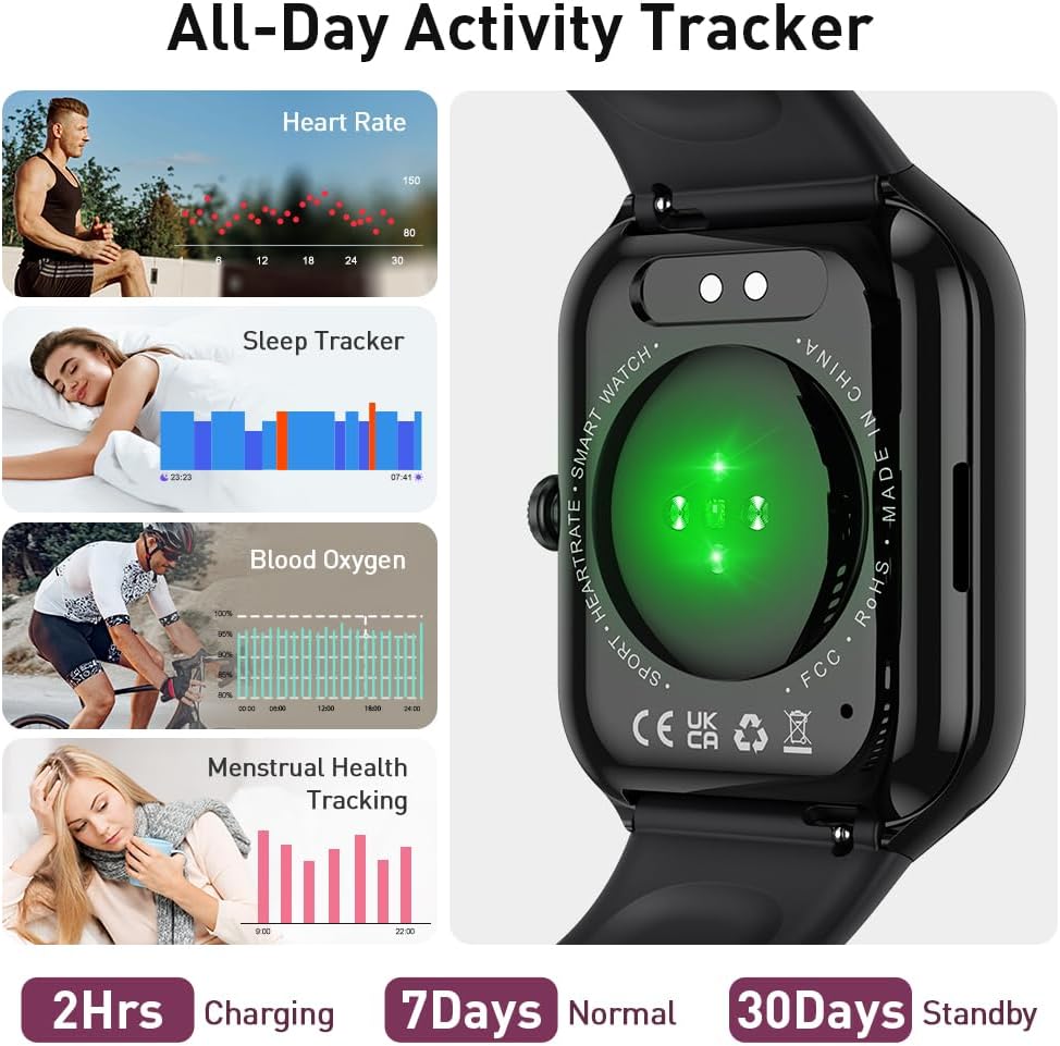 Thumbnail 4 de Smart Watch for Men and Women with 1.96" Display, 115+ Sports Modes and IP68 Water Resistance