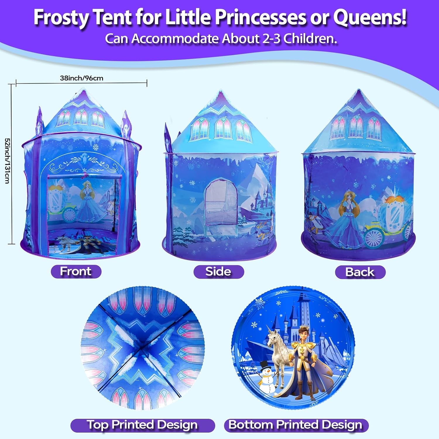 Detalle de Princess Ice Castle Play Tent for Girls (Ice Castle Wendy House) – Pop-Up Indoor/Outdoor Kids Toy Playhouse
