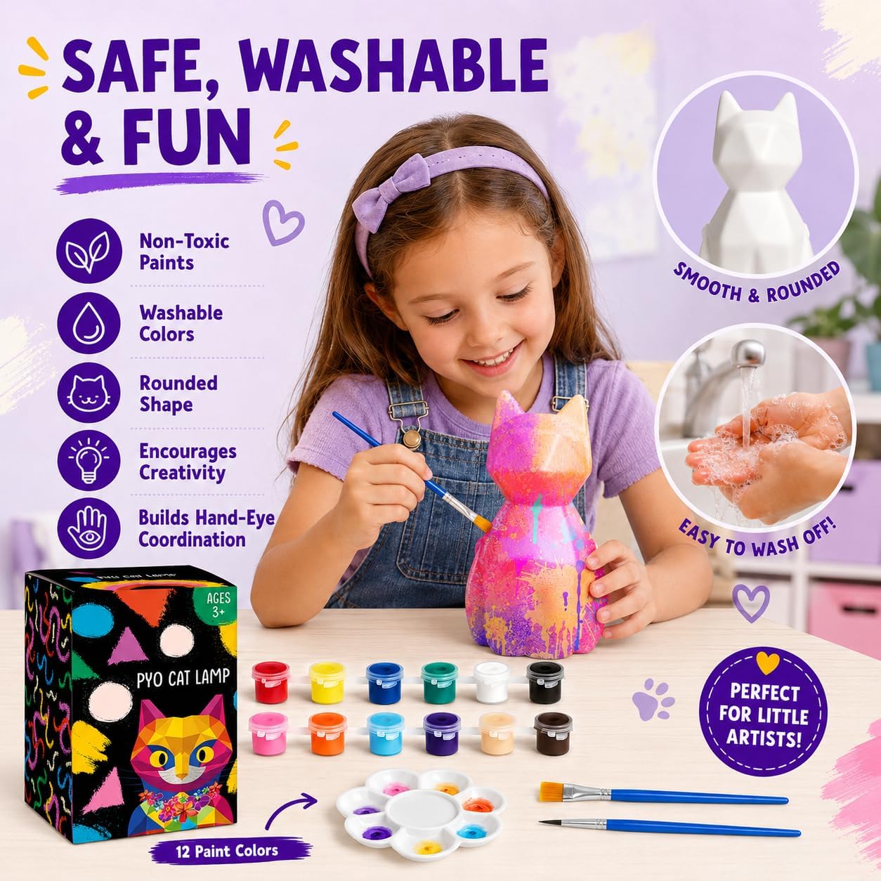Detalle de Goodyking Paint Your Own Cat Lamp Kit for Kids ๐จ๐ช