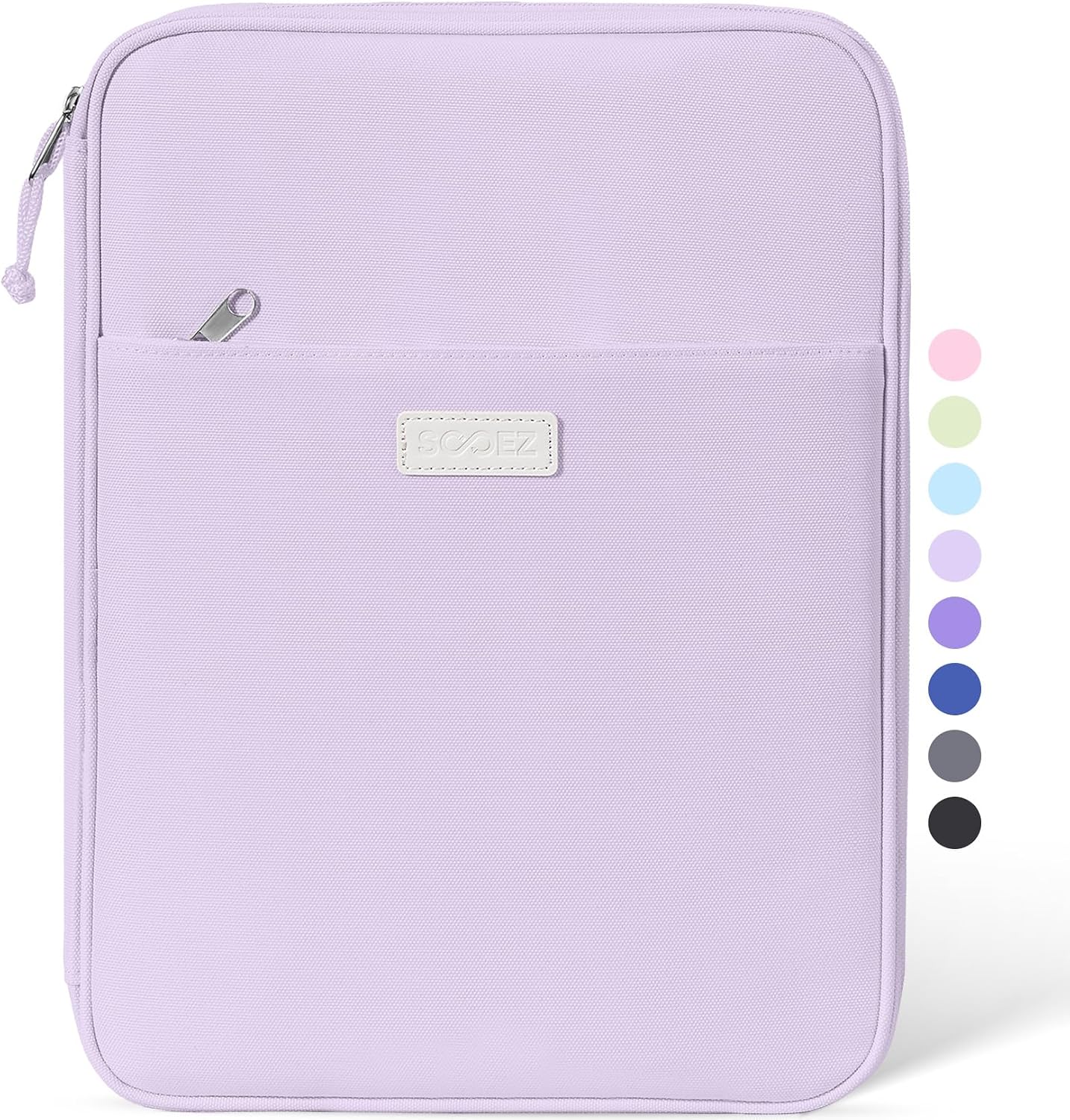 Detalle de Sooez SZA1613-8101A Zipper Binder Bag, 1-Inch O-Ring, 5-Tab File, Purple