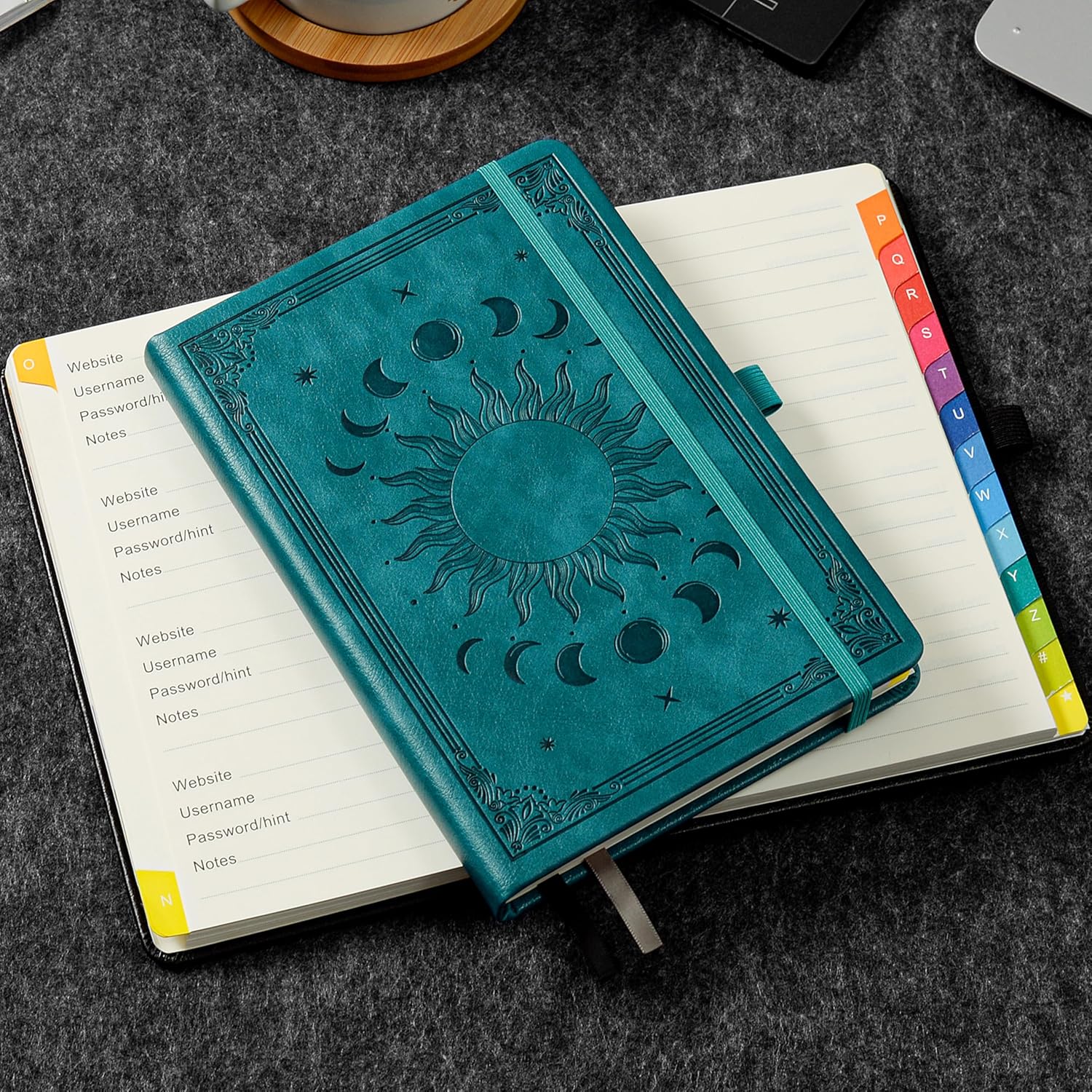 Thumbnail 4 de HwxBen Password Book with Colourful A–Z Tabs (Seagreen) – Hardcover internet password keeper