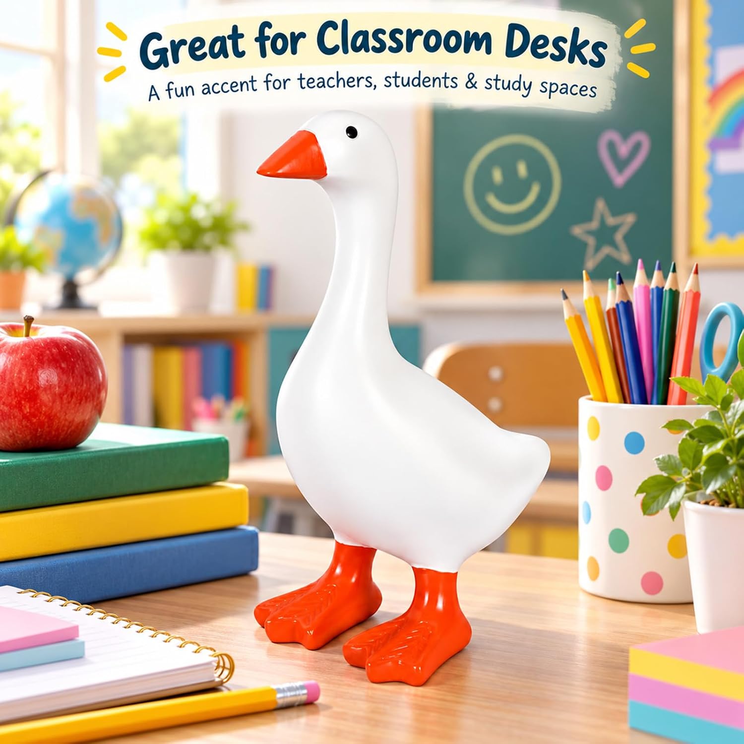Thumbnail 4 de Desk Goose 7 Inch Cute Office Decor Desktop Statue Gift with Magnetic Beak – Positive Vibes for Women