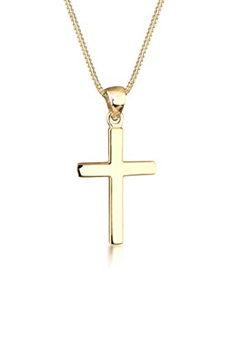 Detalle de Elli Halskette Damen Kreuz Symbol Basic 925 Sterling Silber – Vergoldet