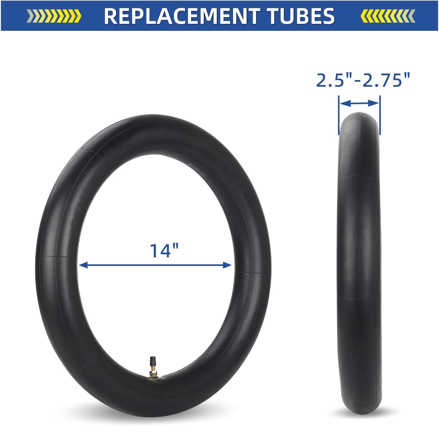 Detalle 2 de GICOOL 2.50/2.75-14” Dirt Bike Inner Tubes (2 Pack) with TR4 Valve Stem