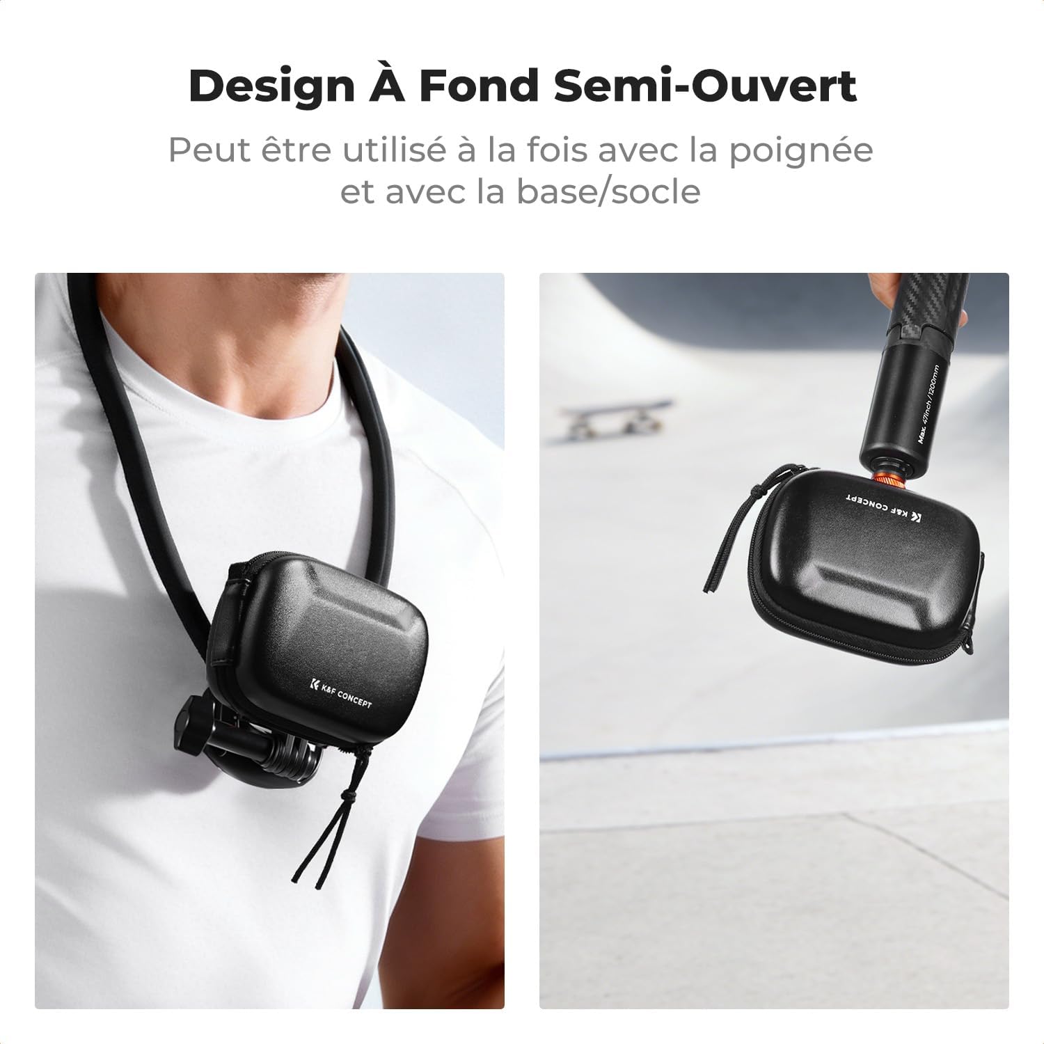 Thumbnail 6 de Étui de transport K&F CONCEPT pour caméra — coque rigide EVA, compatible Osmo Action 6/3/4/5 Pro, GoPro Hero 13 à 9, Insta360 Ace/Ace Pro/2