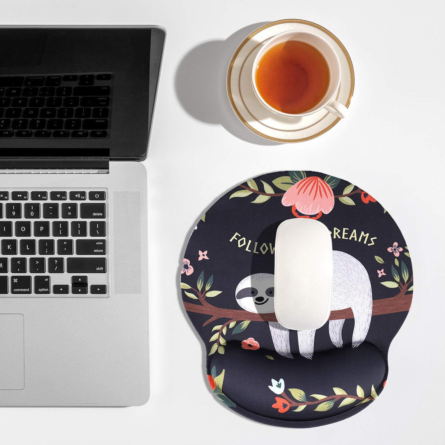 Detalle 2 de AOKSUNOVA Mousepad mit Handauflage (Hellblau) – gelkissen Ergonomie für Büro, Home-Office & Alltag