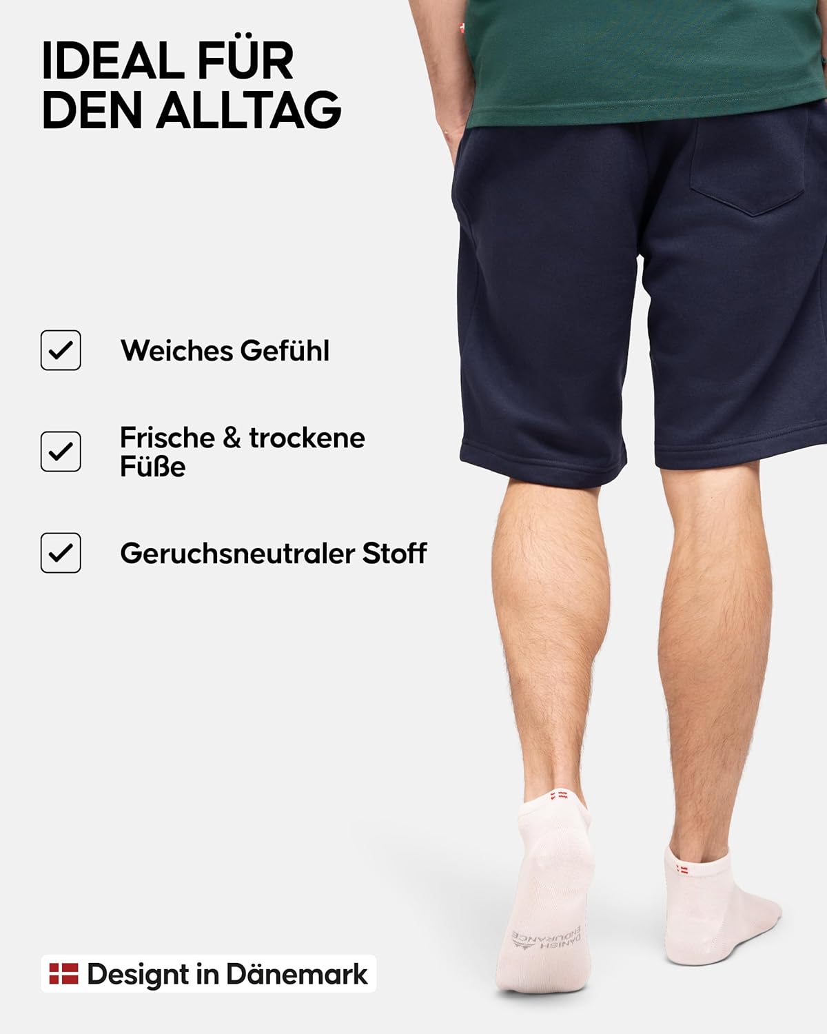 Detalle de DANISH ENDURANCE Bambus Sneaker-Socken, 6 Paar – Kurz & atmungsaktiv für Damen & Herren