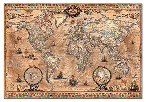 Detalle 2 de Educa Puzzle 1000 Piezas Mapamundi 🌍 Incluye Pegamento Fix Puzzle