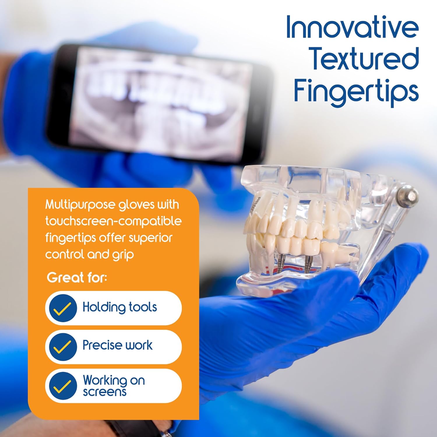 Thumbnail 5 de Inspire Cobalt Blue Nitrile Gloves 100-pack